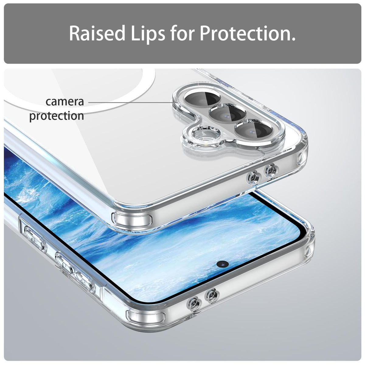 For Galaxy A17 5G / A18 5G / A26 5G PC Hybrid TPU Airbag Shockproof MagSafe Phone Case - Transparent - EDA009028408C