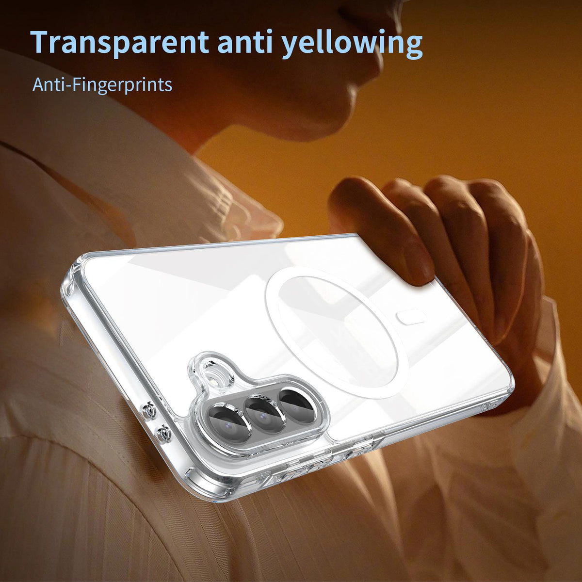 For Galaxy A17 5G / A18 5G / A26 5G PC Hybrid TPU Airbag Shockproof MagSafe Phone Case - Transparent - EDA009028408C