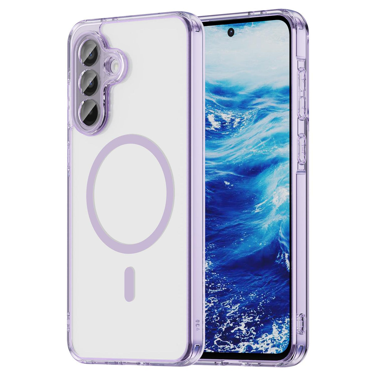For Galaxy A17 5G / A18 5G / A26 5G PC Hybrid TPU Airbag Shockproof MagSafe Phone Case - Transparent Purple - EDA009028408D