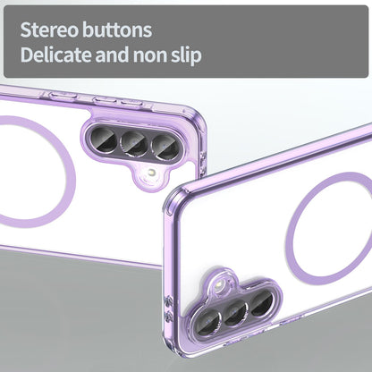 For Galaxy A17 5G / A18 5G / A26 5G PC Hybrid TPU Airbag Shockproof MagSafe Phone Case - Transparent Purple - EDA009028408D
