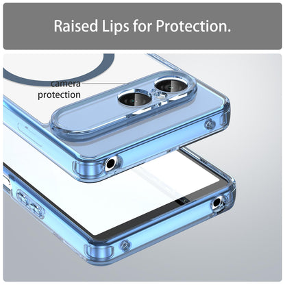 For Sony Xperia 10 VIII PC Hybrid TPU Airbag Shockproof MagSafe Phone Case(Transparent Blue)