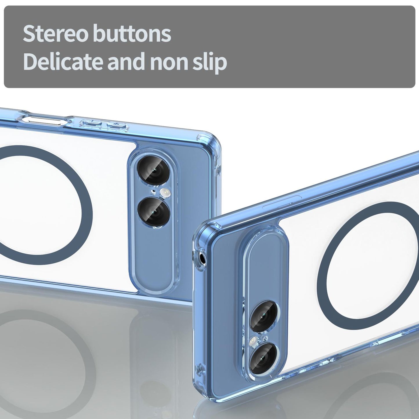 For Sony Xperia 10 VIII PC Hybrid TPU Airbag Shockproof MagSafe Phone Case(Transparent Blue)