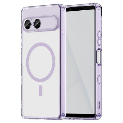 For Sony Xperia 10 VIII PC Hybrid TPU Airbag Shockproof MagSafe Phone Case(Transparent Purple)