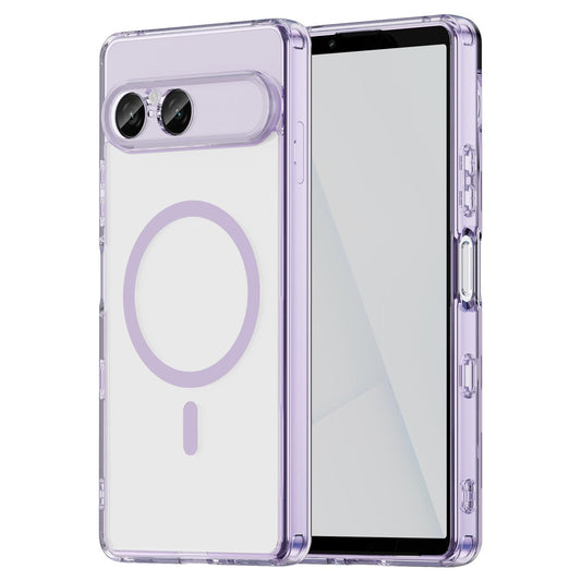 For Sony Xperia 10 VIII PC Hybrid TPU Airbag Shockproof MagSafe Phone Case(Transparent Purple)