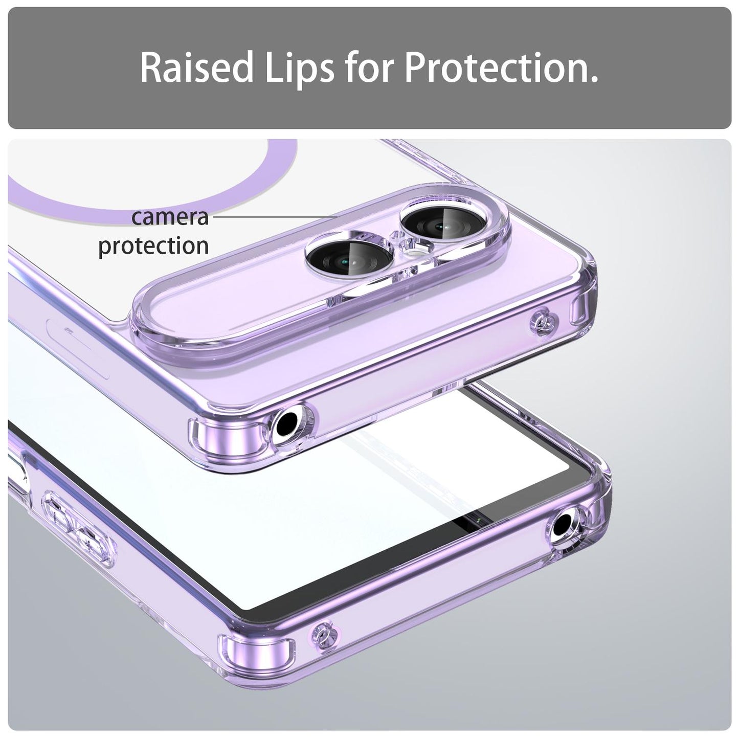 For Sony Xperia 10 VIII PC Hybrid TPU Airbag Shockproof MagSafe Phone Case(Transparent Purple)