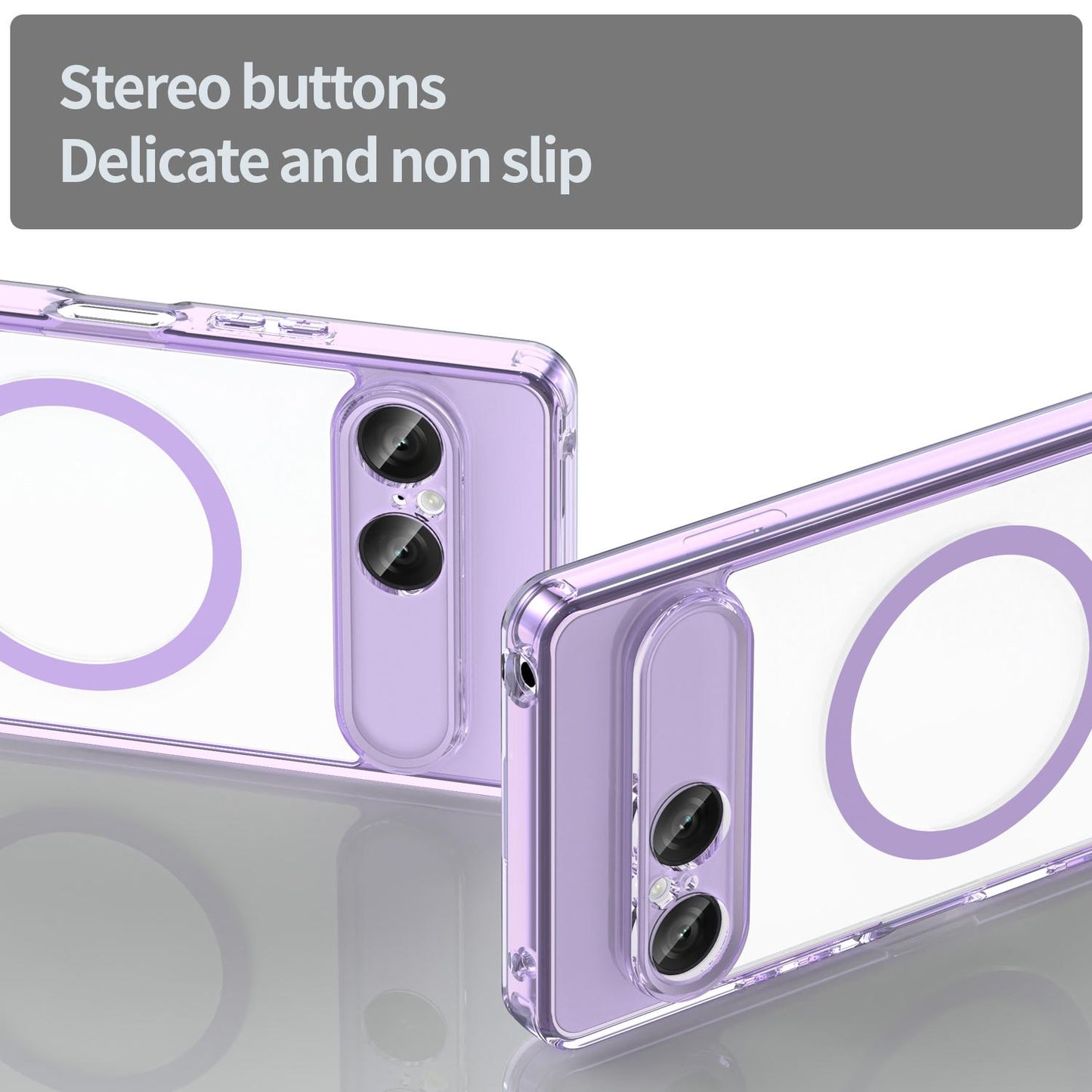 For Sony Xperia 10 VIII PC Hybrid TPU Airbag Shockproof MagSafe Phone Case(Transparent Purple)