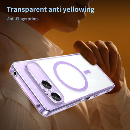 For Sony Xperia 10 VIII PC Hybrid TPU Airbag Shockproof MagSafe Phone Case(Transparent Purple)