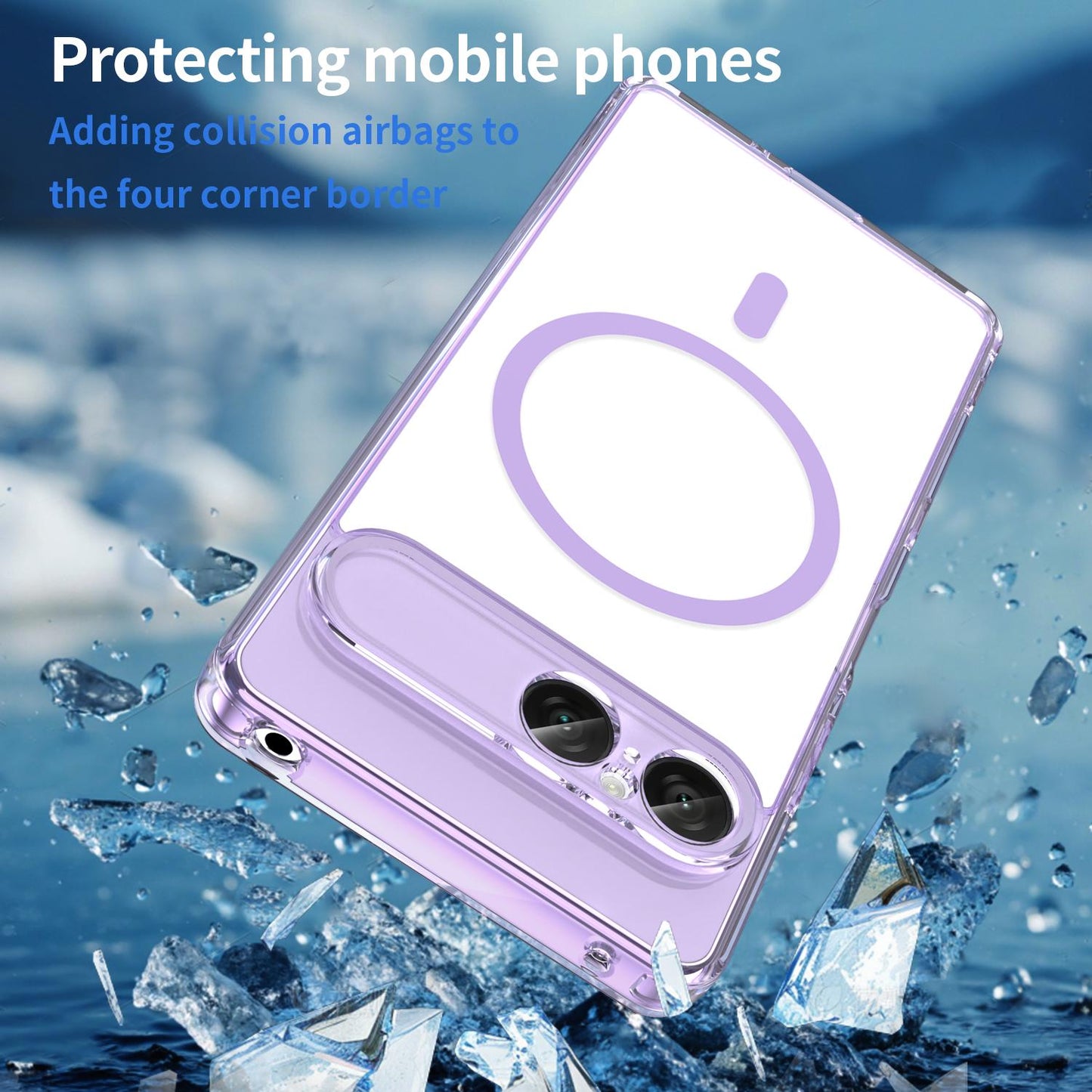 For Sony Xperia 10 VIII PC Hybrid TPU Airbag Shockproof MagSafe Phone Case(Transparent Purple)