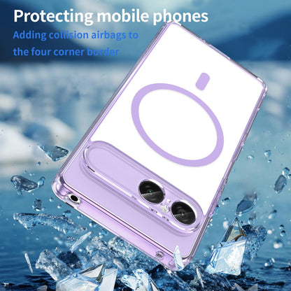 For Sony Xperia 10 VIII PC Hybrid TPU Airbag Shockproof MagSafe Phone Case(Transparent Purple)