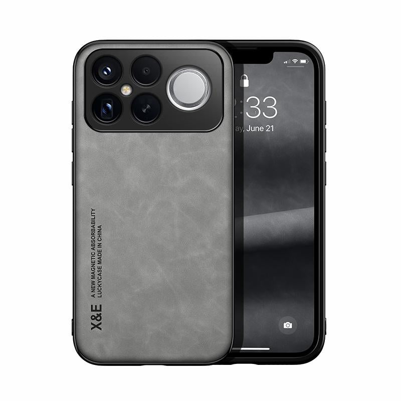 For Redmi K90 Pro Max / Xiaomi Poco F8 Ultra 5G Skin Feel Magnetic Leather Back Phone Case(Light Grey)