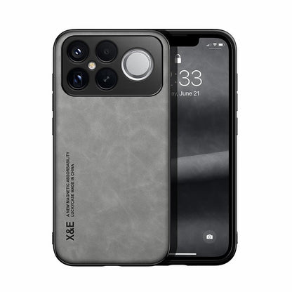 For Redmi K90 Pro Max / Xiaomi Poco F8 Ultra 5G Skin Feel Magnetic Leather Back Phone Case(Light Grey)