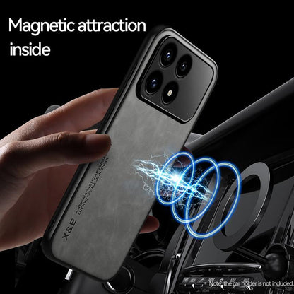 For Redmi K90 Pro Max / Xiaomi Poco F8 Ultra 5G Skin Feel Magnetic Leather Back Phone Case(Light Grey)