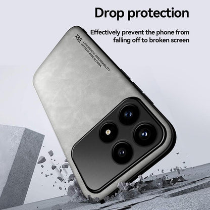 For Redmi K90 Pro Max / Xiaomi Poco F8 Ultra 5G Skin Feel Magnetic Leather Back Phone Case(Light Grey)