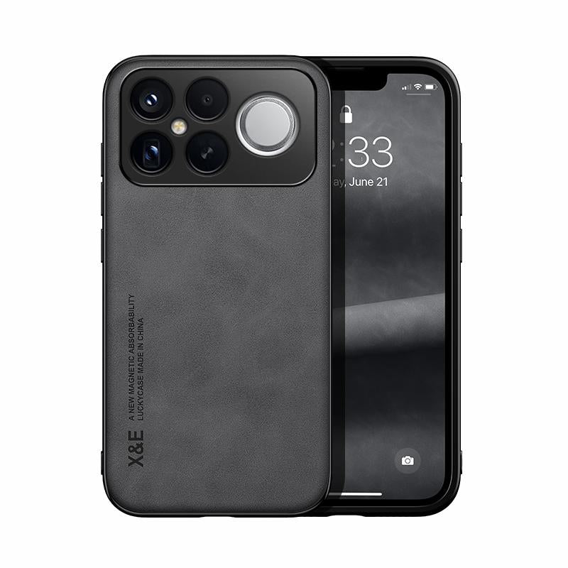 For Redmi K90 Pro Max / Xiaomi Poco F8 Ultra 5G Skin Feel Magnetic Leather Back Phone Case(Dark Grey)