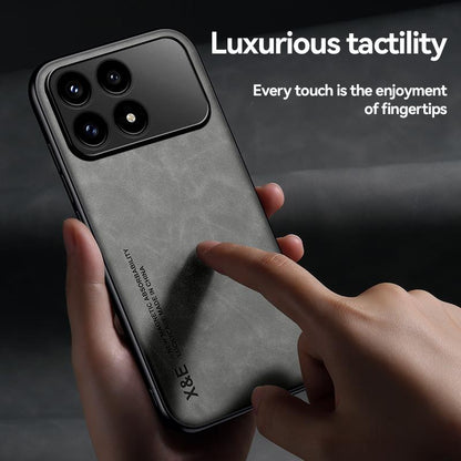 For Redmi K90 Pro Max / Xiaomi Poco F8 Ultra 5G Skin Feel Magnetic Leather Back Phone Case(Dark Grey)