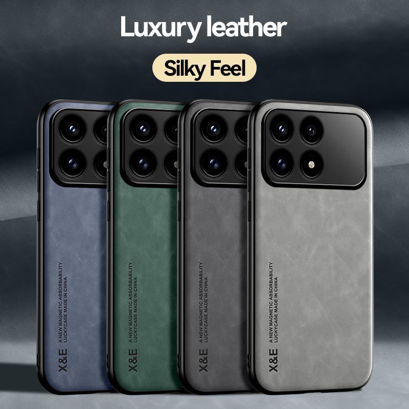 For Redmi K90 Pro Max / Xiaomi Poco F8 Ultra 5G Skin Feel Magnetic Leather Back Phone Case(Dark Grey)