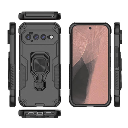 For Google Pixel 11 Pro XL 5G Global Metal Kickstand TPU Hybrid PC Phone Case - Black - EDA009049302A
