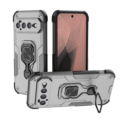 For Google Pixel 11 Pro XL 5G Global Metal Kickstand TPU Hybrid PC Phone Case - Grey - EDA009049302B