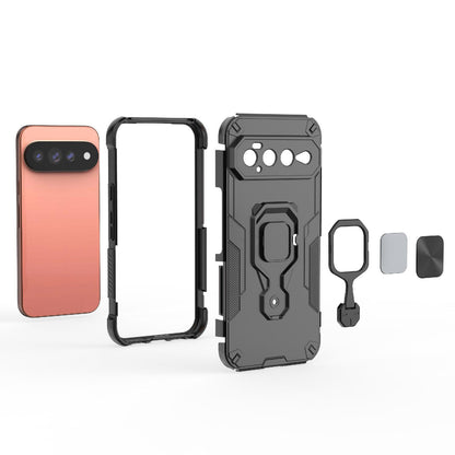 For Google Pixel 11 Pro XL 5G Global Metal Kickstand TPU Hybrid PC Phone Case - Grey - EDA009049302B