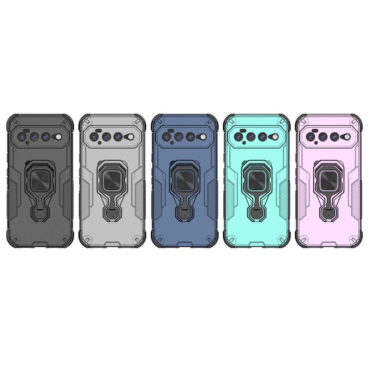 For Google Pixel 11 Pro XL 5G Global Metal Kickstand TPU Hybrid PC Phone Case - Grey - EDA009049302B