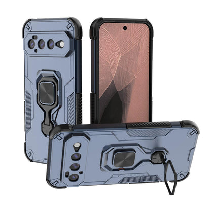 For Google Pixel 11 Pro XL 5G Global Metal Kickstand TPU Hybrid PC Phone Case - Blue - EDA009049302C