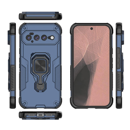 For Google Pixel 11 Pro XL 5G Global Metal Kickstand TPU Hybrid PC Phone Case - Blue - EDA009049302C