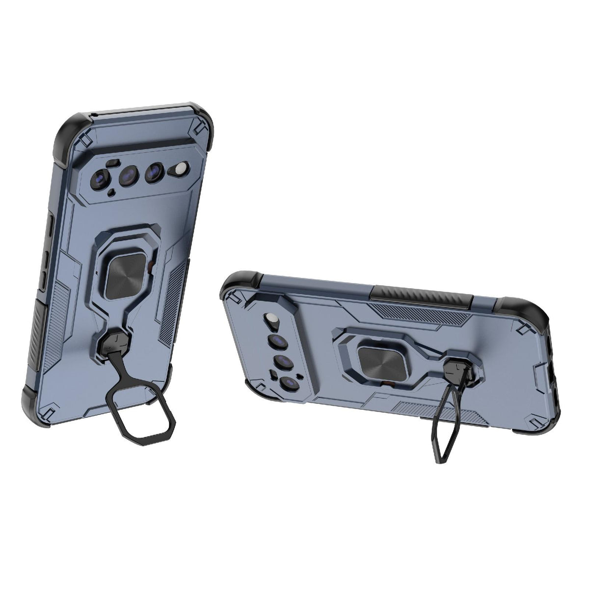 For Google Pixel 11 Pro XL 5G Global Metal Kickstand TPU Hybrid PC Phone Case - Blue - EDA009049302C
