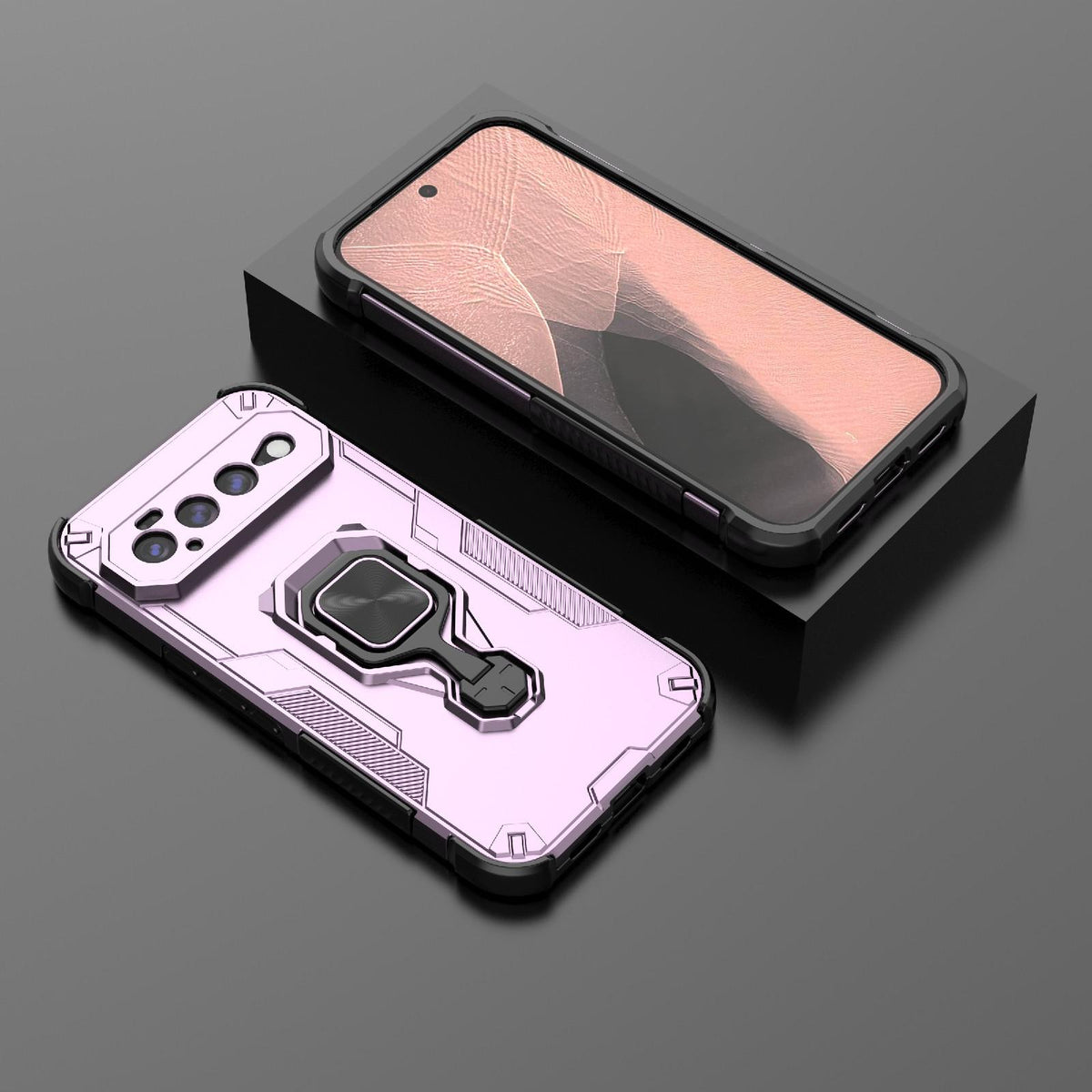 For Google Pixel 11 Pro XL 5G Global Metal Kickstand TPU Hybrid PC Phone Case - Purple - EDA009049302E
