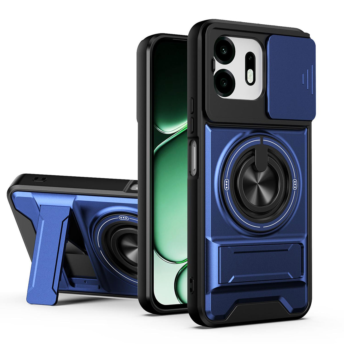 For OnePlus N6 4G Lens Sliding Window Multifunctional Magnetic Shockproof Phone Case - Royal Blue - EDA009050808A