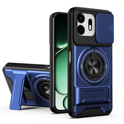 For OnePlus N6 4G Lens Sliding Window Multifunctional Magnetic Shockproof Phone Case - Royal Blue - EDA009050808A