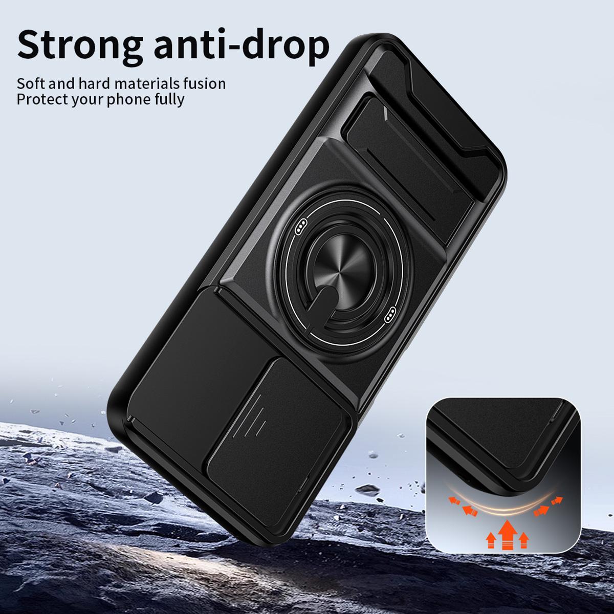 For OnePlus N6 4G Lens Sliding Window Multifunctional Magnetic Shockproof Phone Case - Royal Blue - EDA009050808A