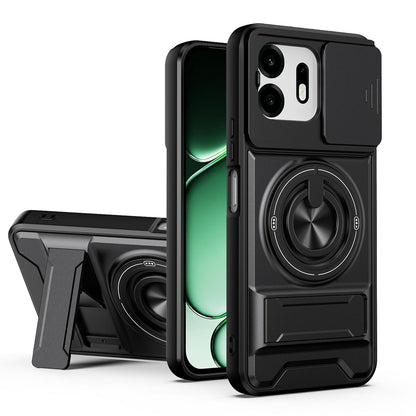 For OnePlus N6 4G Lens Sliding Window Multifunctional Magnetic Shockproof Phone Case - Black - EDA009050808B