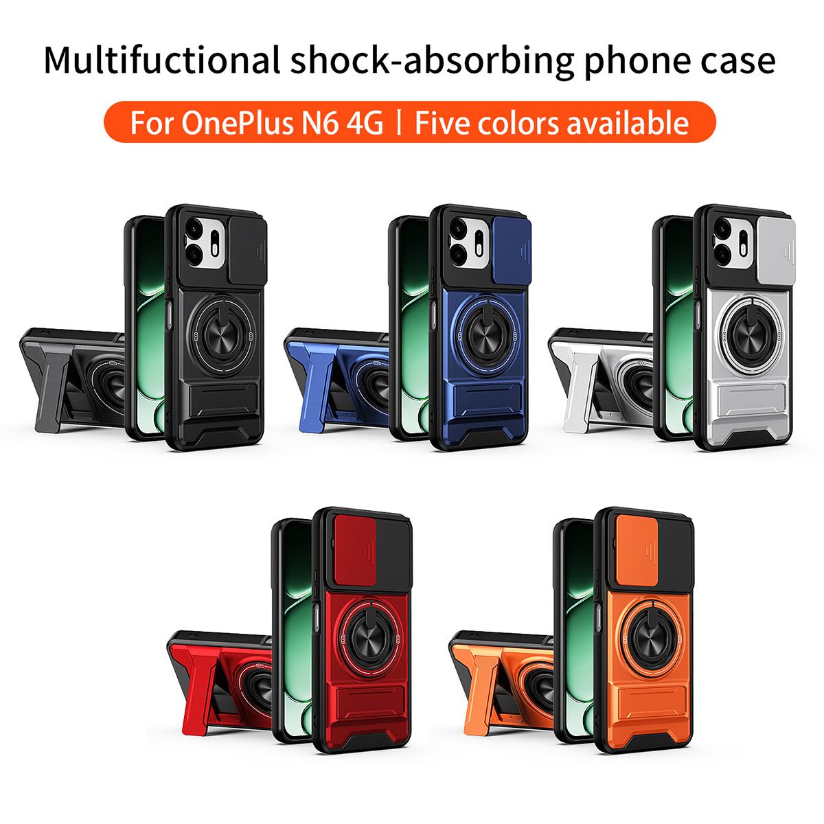 For OnePlus N6 4G Lens Sliding Window Multifunctional Magnetic Shockproof Phone Case - Black - EDA009050808B