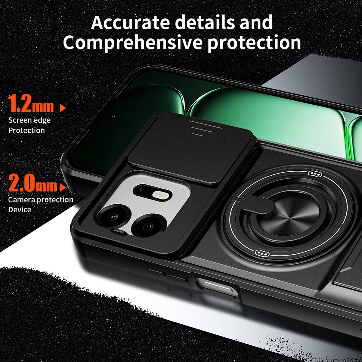For OnePlus N6 4G Lens Sliding Window Multifunctional Magnetic Shockproof Phone Case - Black - EDA009050808B