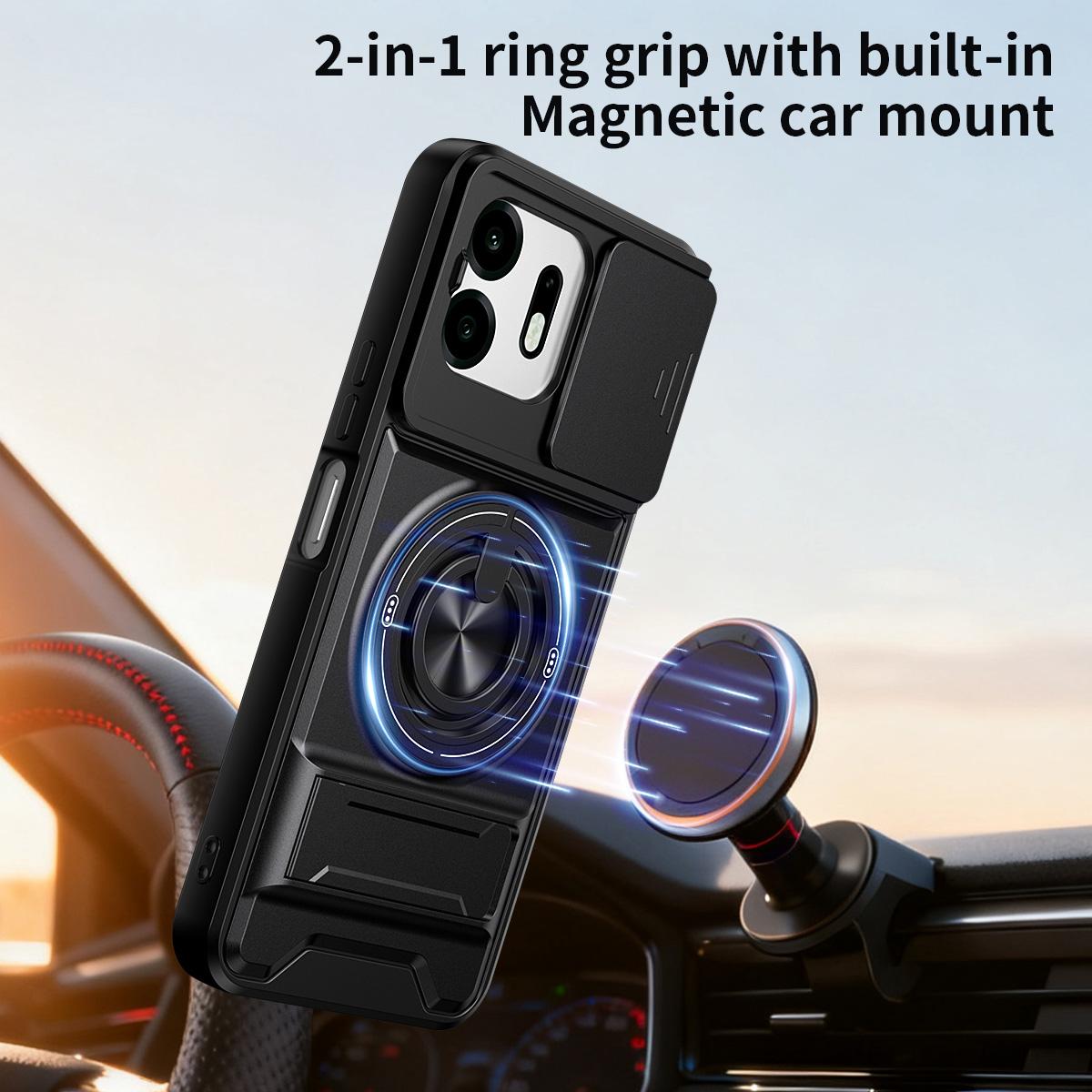 For OnePlus N6 4G Lens Sliding Window Multifunctional Magnetic Shockproof Phone Case - Red - EDA009050808C