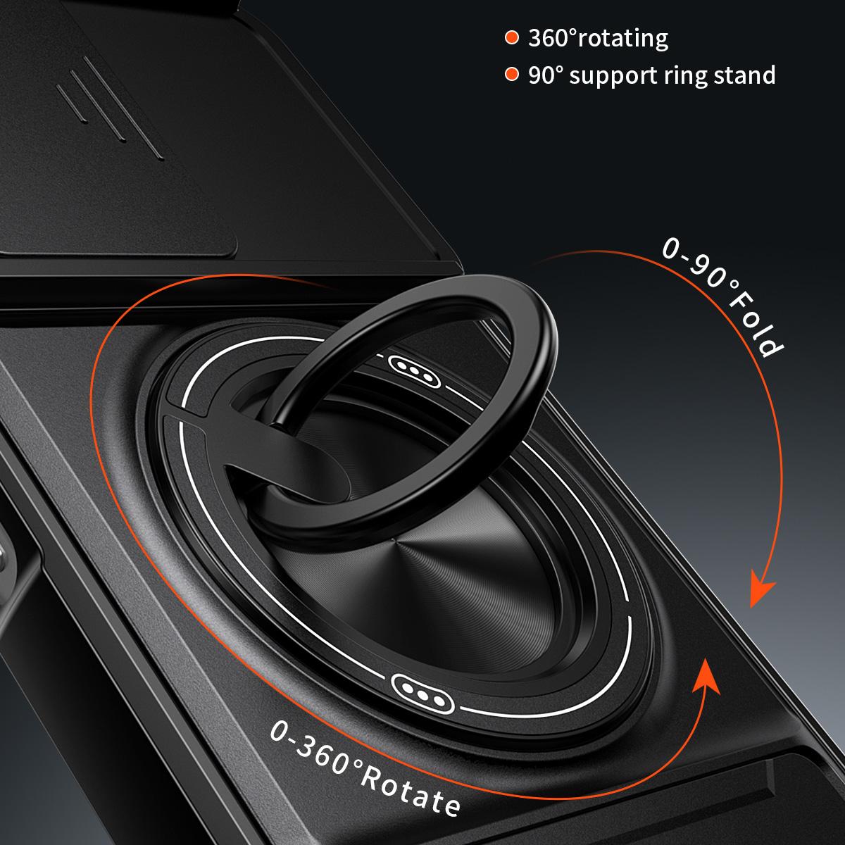 For OnePlus N6 4G Lens Sliding Window Multifunctional Magnetic Shockproof Phone Case - Titanium Gray - EDA009050808D