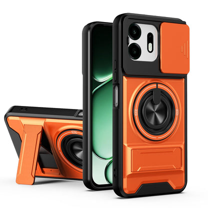 For OnePlus N6 4G Lens Sliding Window Multifunctional Magnetic Shockproof Phone Case - Orange - EDA009050808E