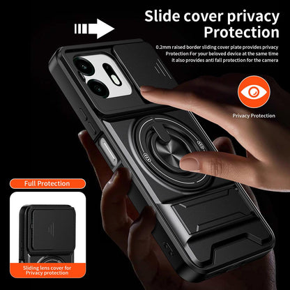 For OnePlus N6 4G Lens Sliding Window Multifunctional Magnetic Shockproof Phone Case - Orange - EDA009050808E