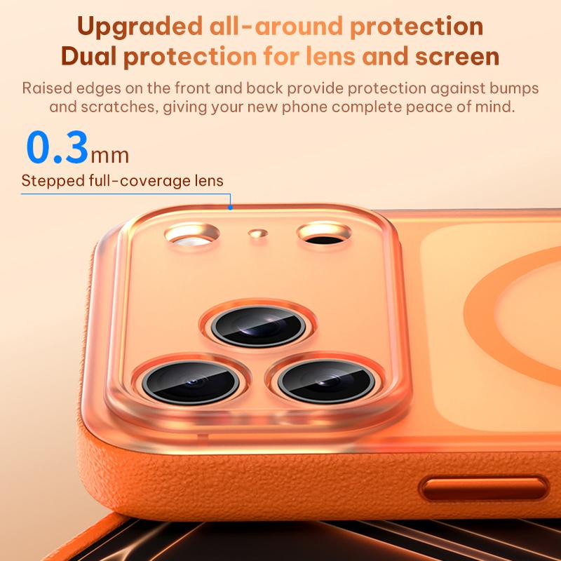 For iPhone 17 Pro Max Vegan Leather Magnetic Phone Case - Wine Red - EDA009057301F