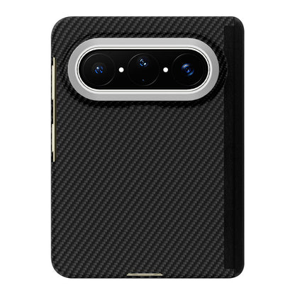 For Huawei Pura X Max 600D Fine Texture Series Carbon Fiber Dual-Center Magnetic Phone Case - Black - EDA009063402A