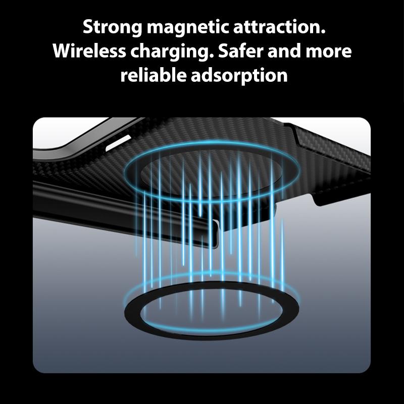 For Huawei Pura X Max 600D Fine Texture Series Carbon Fiber Dual-Center Magnetic Phone Case - Black - EDA009063402A