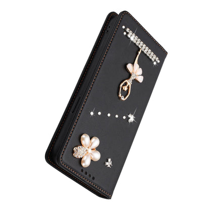 For Xiaomi Poco F8 Ultra / Redmi K90 Pro Max Ballet Girl Diamond Studded RFID Vegan Leather Phone Case(Black)