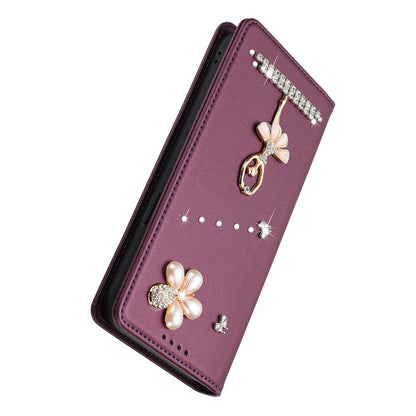 For Xiaomi Poco F8 Ultra / Redmi K90 Pro Max Ballet Girl Diamond Studded RFID Vegan Leather Phone Case(Violet)