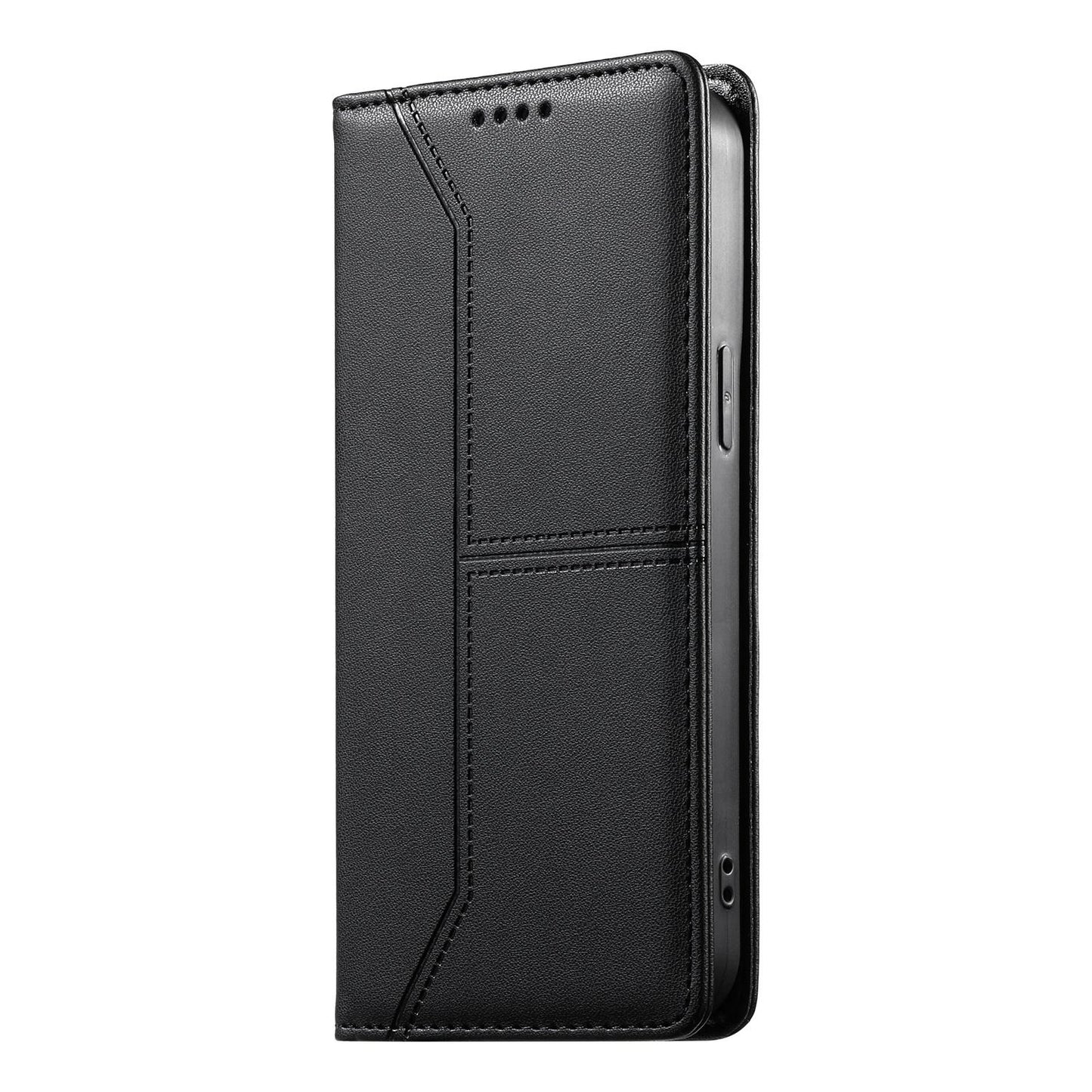 For Redmi K90 Pro Max / Poco F8 Ultra 5G Stitched Line Magnetic RFID Vegan Leather Phone Case(Black)