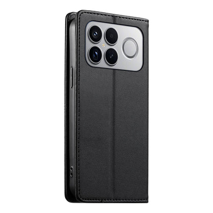 For Redmi K90 Pro Max / Poco F8 Ultra 5G Stitched Line Magnetic RFID Vegan Leather Phone Case(Black)