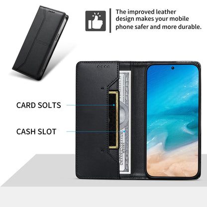 For Redmi K90 Pro Max / Poco F8 Ultra 5G Stitched Line Magnetic RFID Vegan Leather Phone Case(Black)
