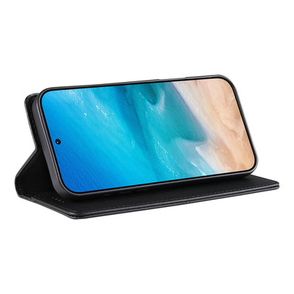 For Redmi K90 Pro Max / Poco F8 Ultra 5G Stitched Line Magnetic RFID Vegan Leather Phone Case(Black)