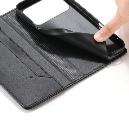 For Redmi K90 Pro Max / Poco F8 Ultra 5G Stitched Line Magnetic RFID Vegan Leather Phone Case(Black)