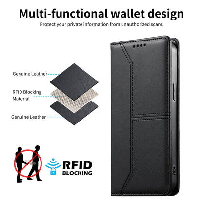 For Redmi K90 Pro Max / Poco F8 Ultra 5G Stitched Line Magnetic RFID Vegan Leather Phone Case(Black)