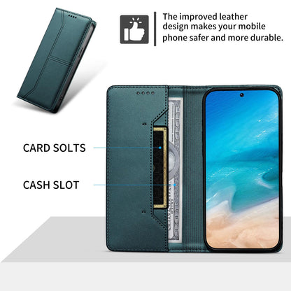 For Redmi K90 Pro Max / Poco F8 Ultra 5G Stitched Line Magnetic RFID Vegan Leather Phone Case(Green)